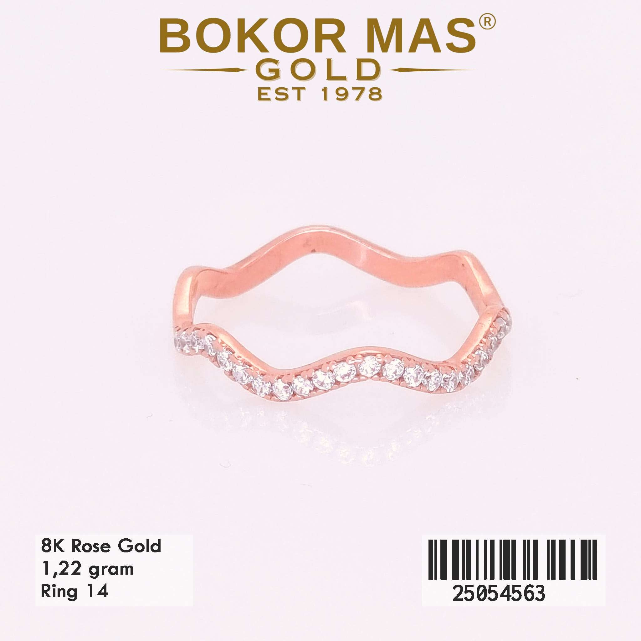 Cincin Emas Variasi Listring Gelombang Permata - 25054563 - 8K