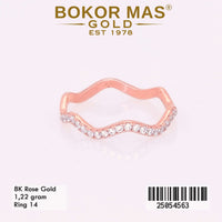 Cincin Emas Variasi Listring Gelombang Permata - 25054563 - 8K