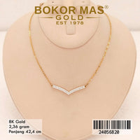 Kalung Emas Siyem Variasi Vuji Permata - 24056820 - 8K