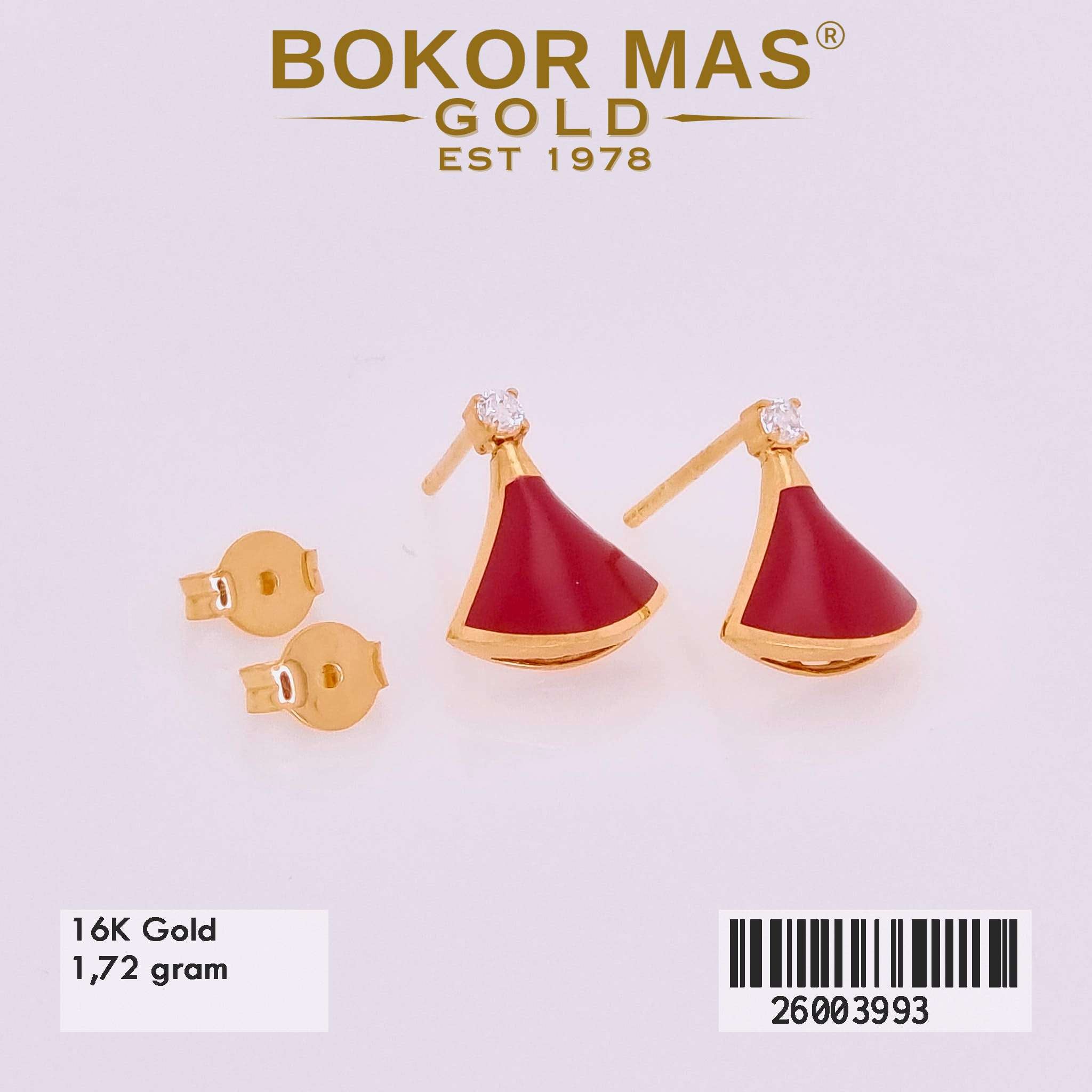   Anting Tusuk Variasi Diva Merah -  26003993 - 16K