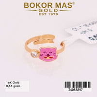 Cincin  Emas Anak Ongsrot Boneka Kucing Pink  - 24085897 - 16K