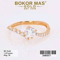 Cincin Emas  Variasi Wave Stone - 24085671 - 8K