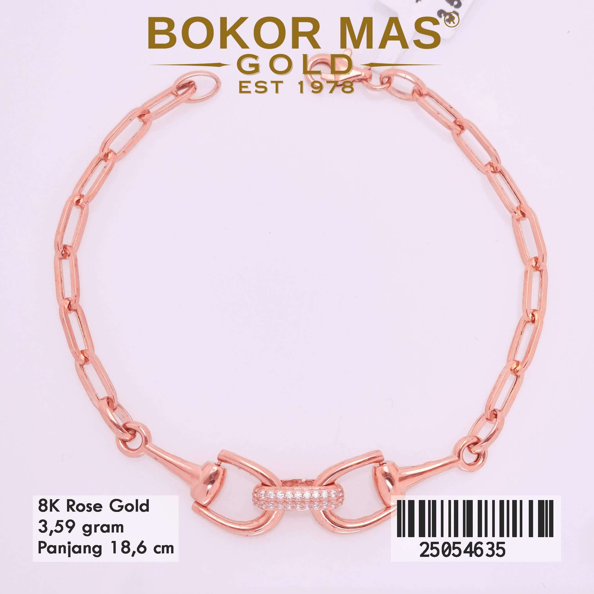 Gelang Emas Rantai Paperline Variasi Permata - 25054635 - 8K