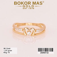 Cincin Emas Variasi Dua Layer Permata - 25048152 - 8K