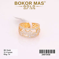 Cincin Emas Variasi Permata Putih - 24075458 - 8K