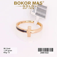Cincin Emas Tiff Variasi Cat Hitam Tanpa Permata - 24051822 - 8K