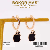 Anting  Emas Klip Apel Hitam Variasi Tanpa Permata - 24086884 - 16K