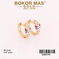 Anting Emas Klip Anak Meow Variasi Permata - 24085795 - 8K
