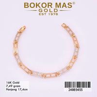 Gelang Emas Rantai Rolex Variasi Stone - 24089455 - 16K