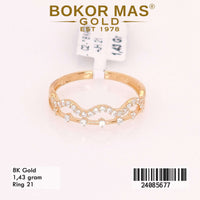Cincin Emas Variasi Gelombang Permata - 24085677 - 8K