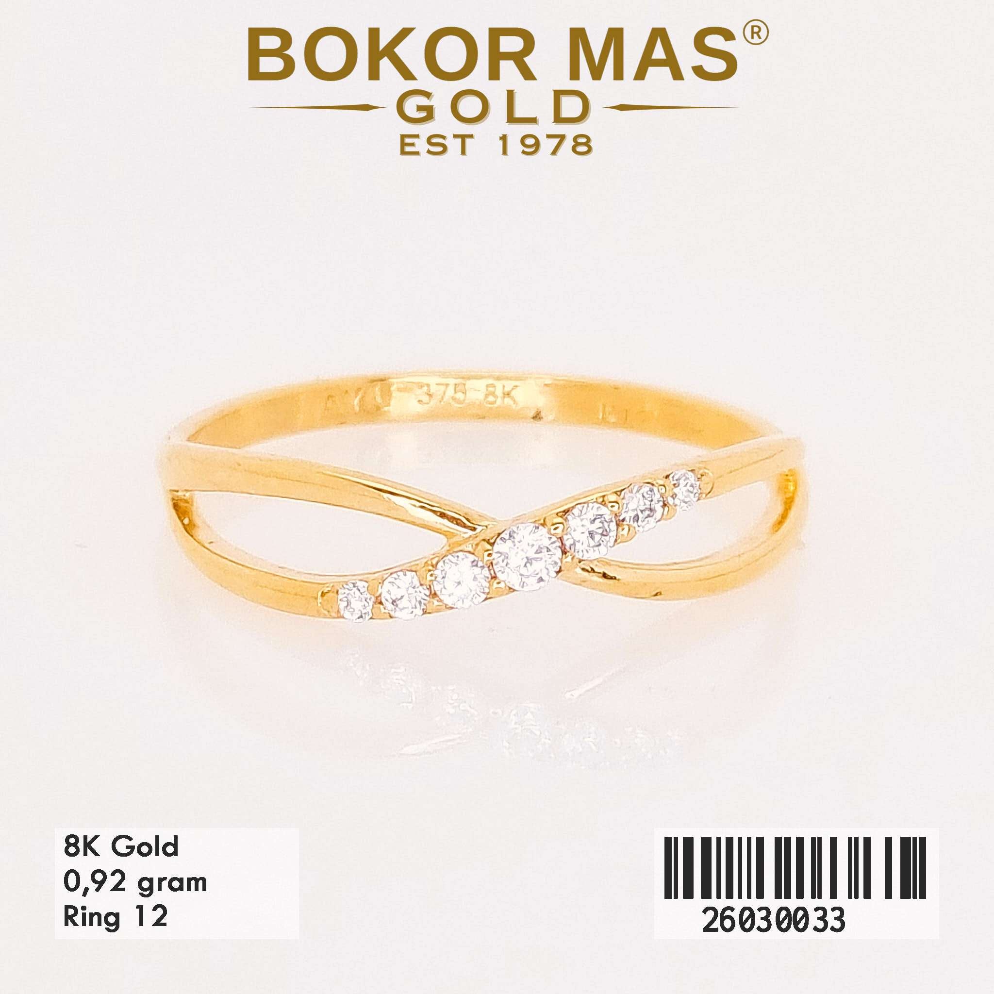  Cincin Variasi Silang Permata - 26030033 - 8K