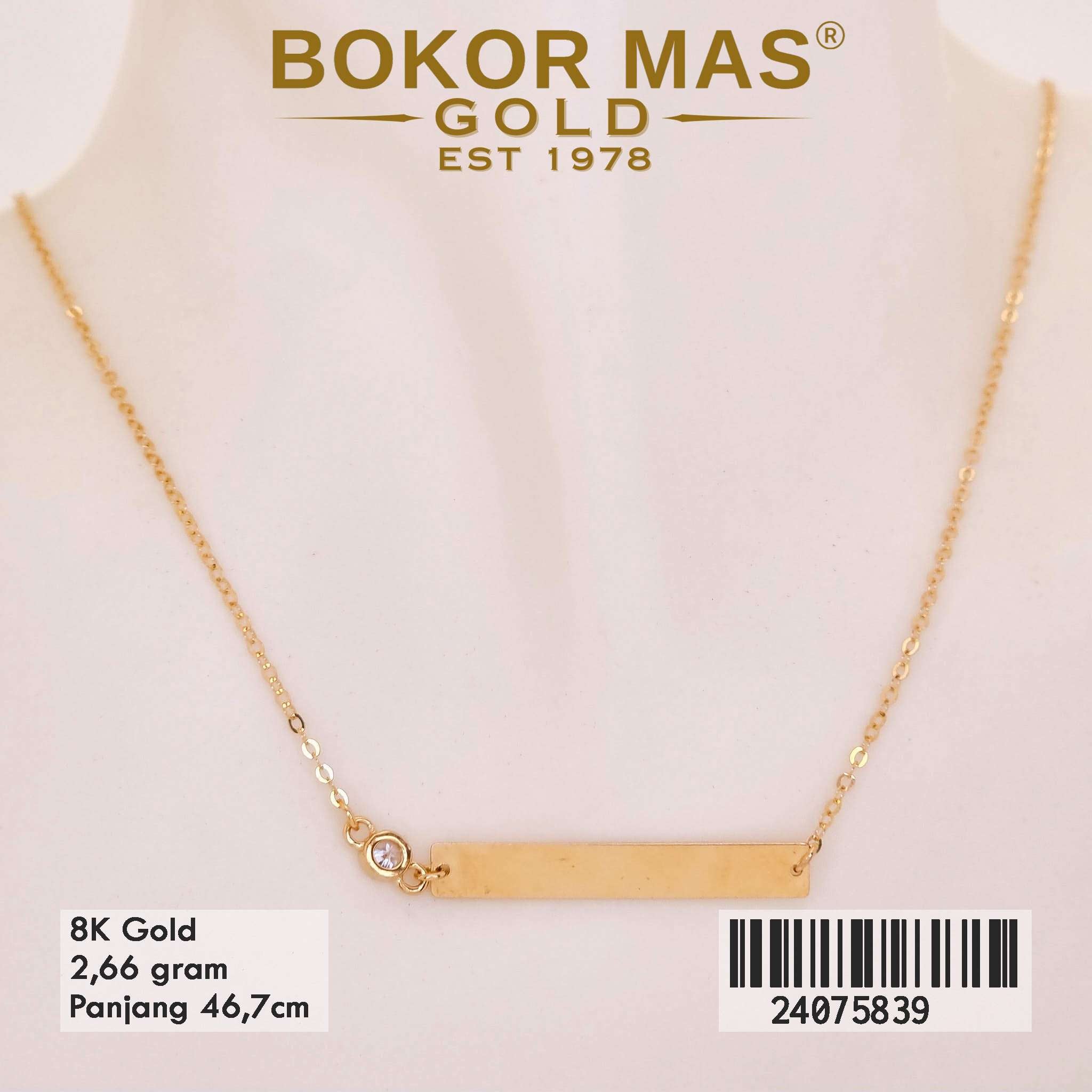 Kalung Plat Variasi Tanpa Permata - 24075839 - 8K