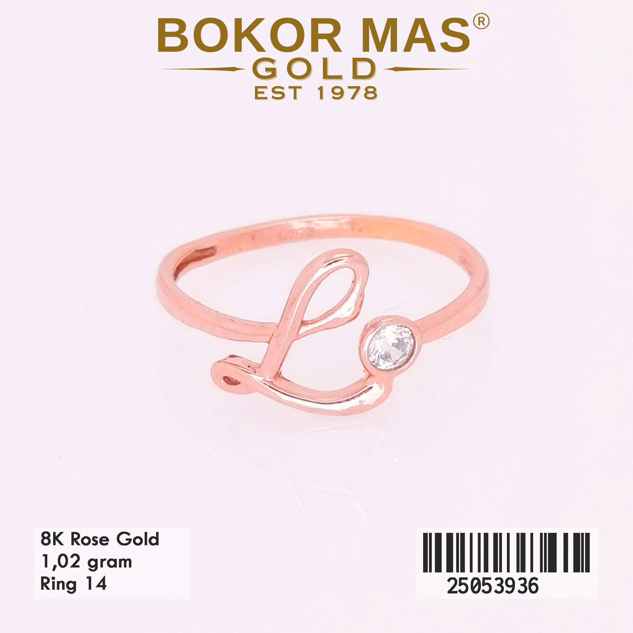Cincin Emas Variasi Huruf L Permata - 25053936 - 8K