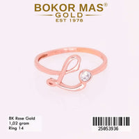 Cincin Emas Variasi Huruf L Permata - 25053936 - 8K
