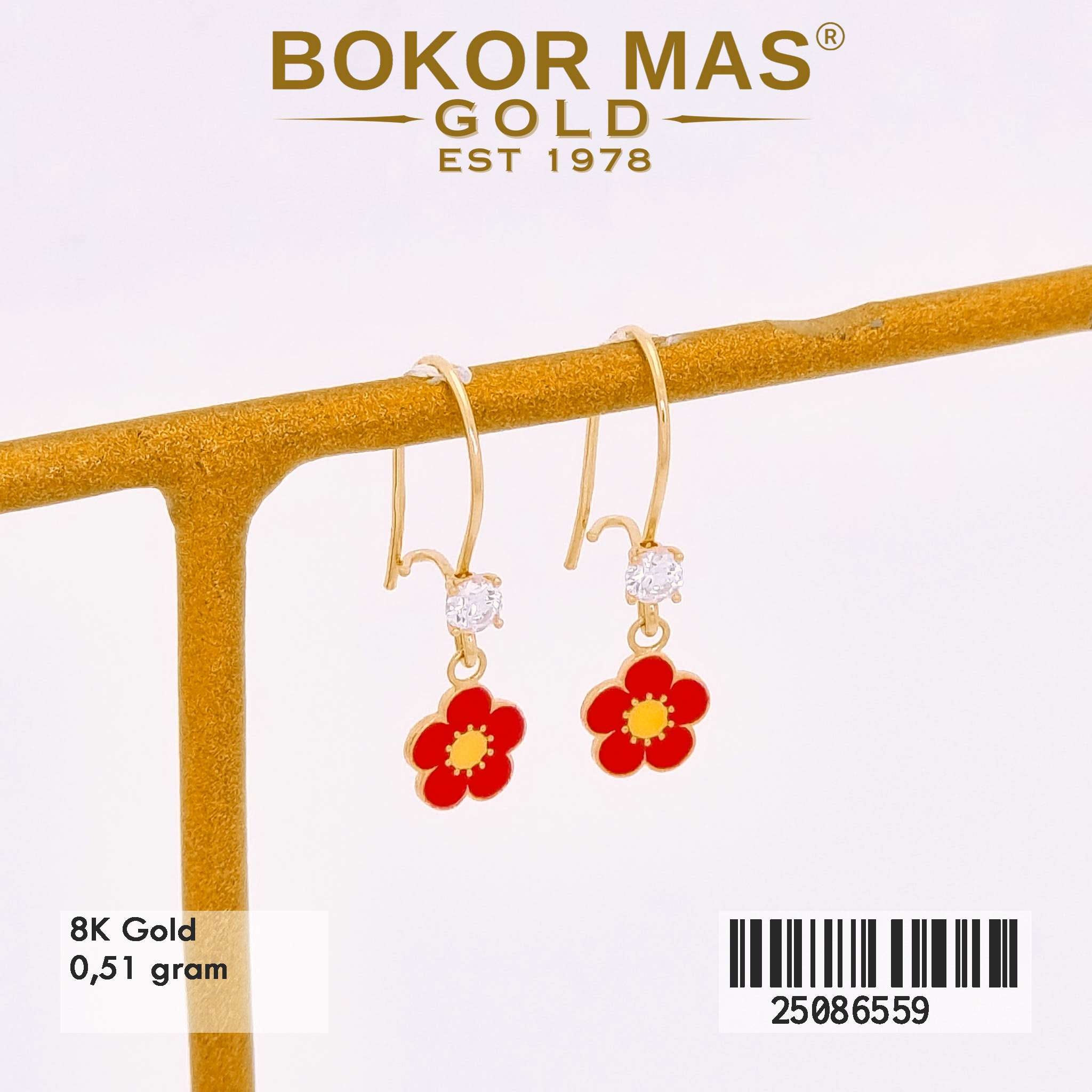 Anting Desi Anak Variasi Bunga Merah - 25086559 - 8K