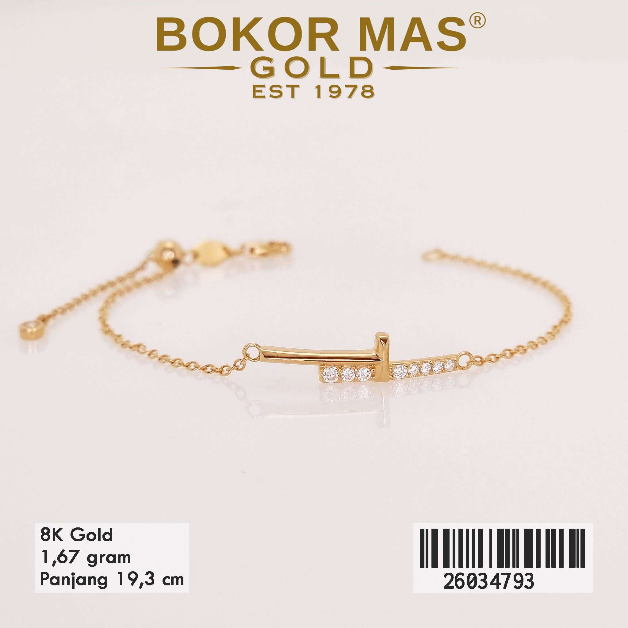  Gelang Rantai Serut Variasi Tiff Permata - 26034793 - 8K