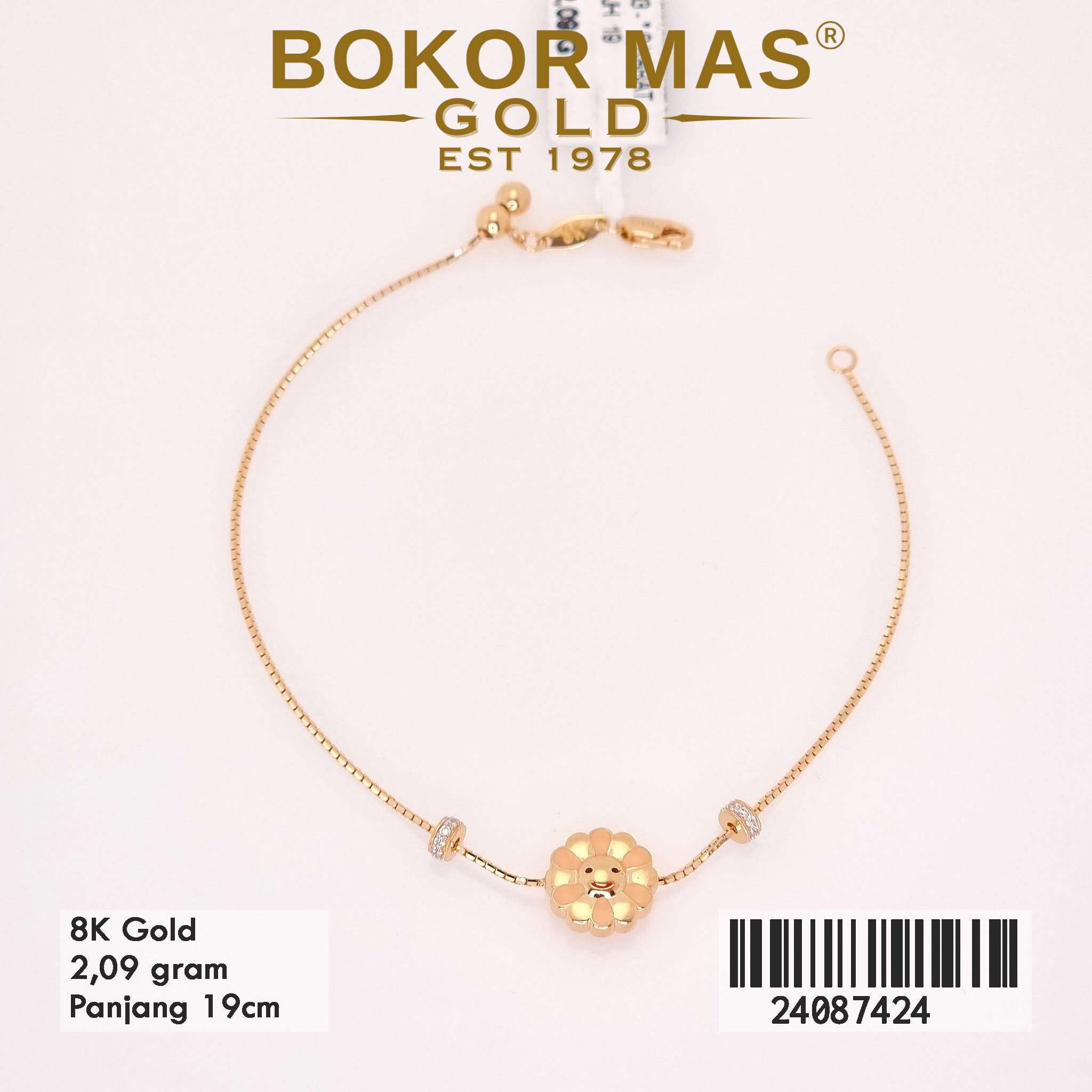 Gelang Rantai Itali Variasi Matahari - 24087424 - 8K