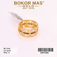 Cincin Emas Variasi Permata Hitam - 24075504 - 8K