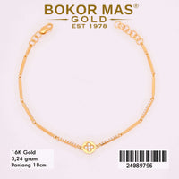 Gelang Emas  Rantai Variasi Bunga Permata - 24089796 - 16K