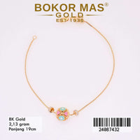 Gelang Emas  Serut Variasi Boba Rainbow - 24087432 - 8K