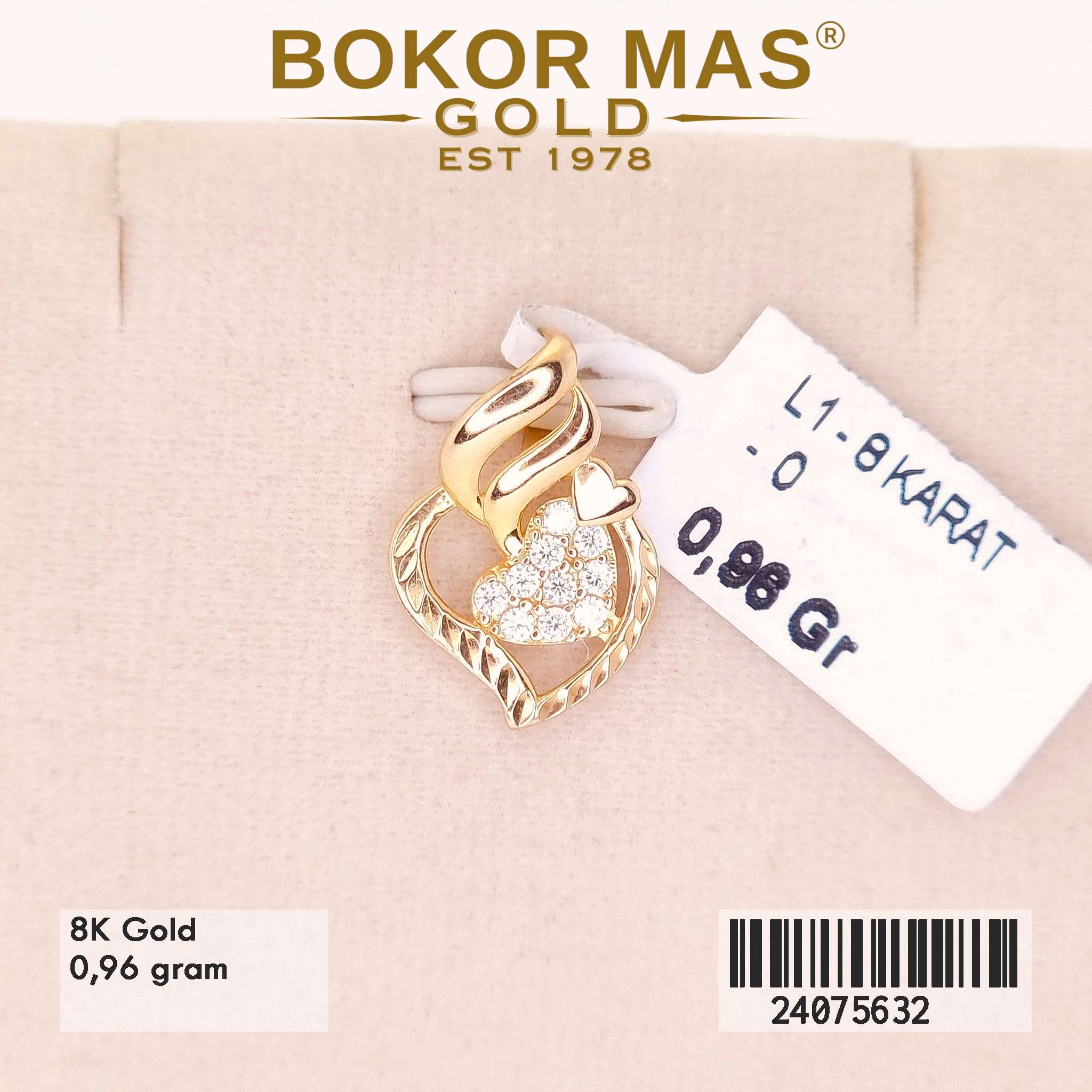 Liontin Love Variasi Permata - 24075632 - 8K