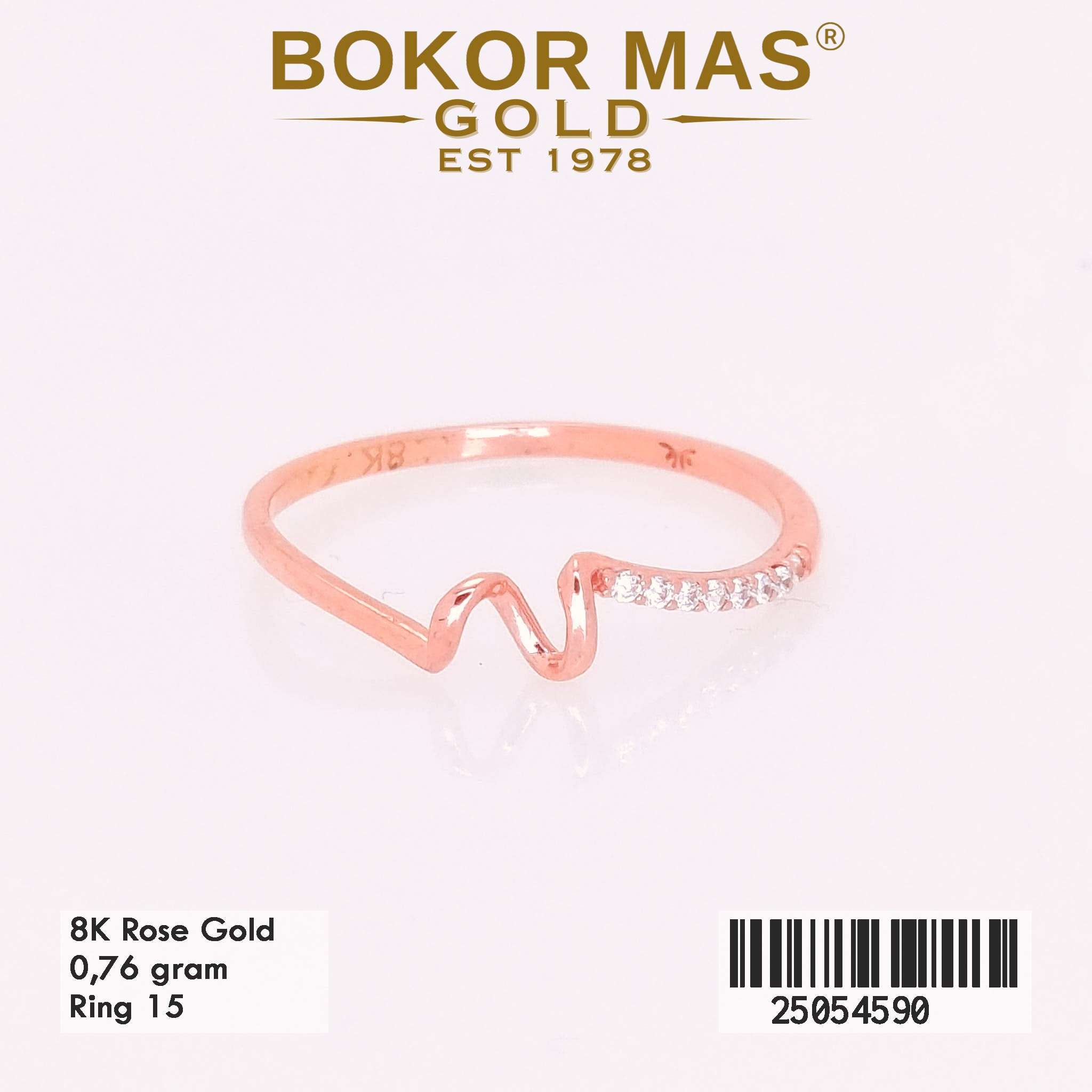Cincin Emas Variasi Permata Zigzag - 25054590 - 8K