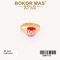Cincin Emas Anak Variasi Boneka Poni Merah - 24047153 - 8K