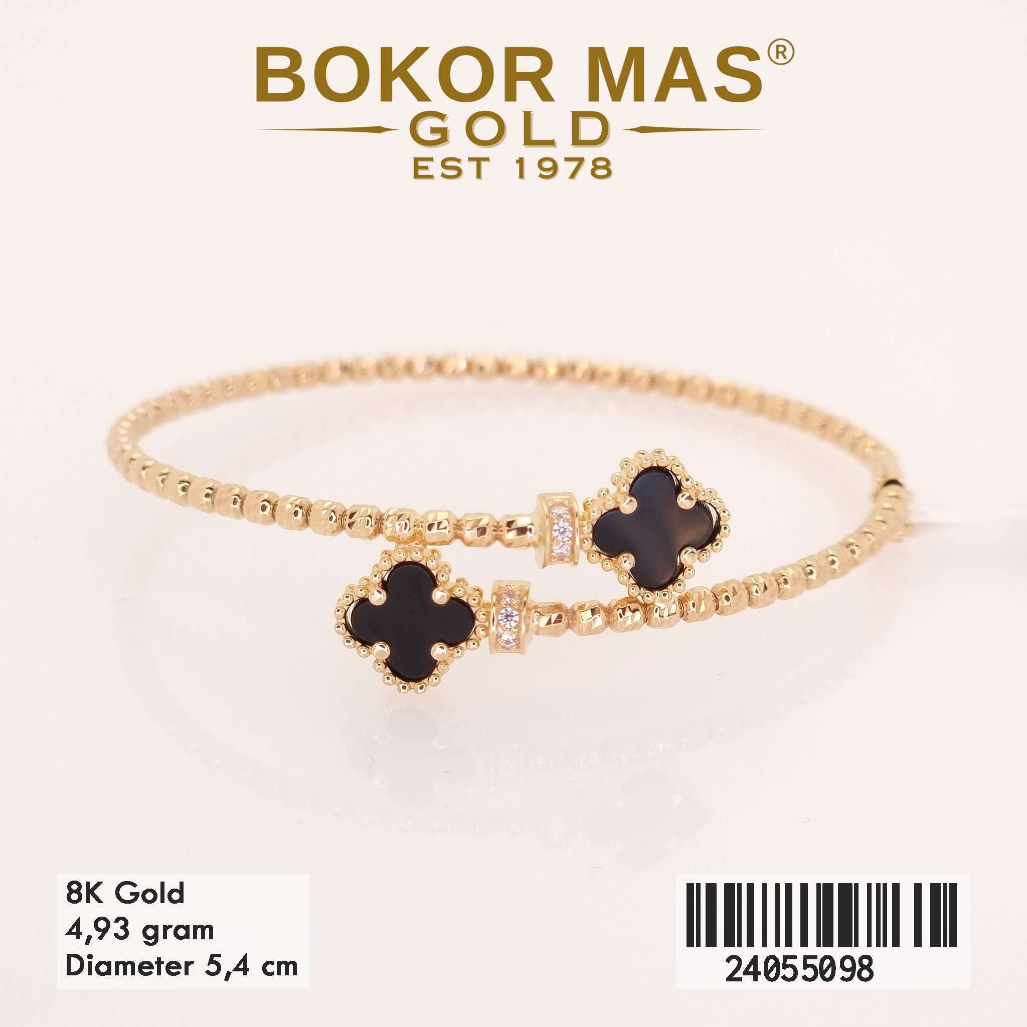 Gelang Bangkok Variasi Clover Hitam - 24055098 - 8K