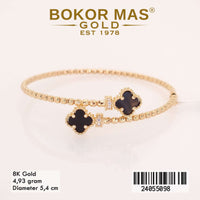 Gelang Emas  Bangkok Variasi Clover Hitam - 24055098 - 8K