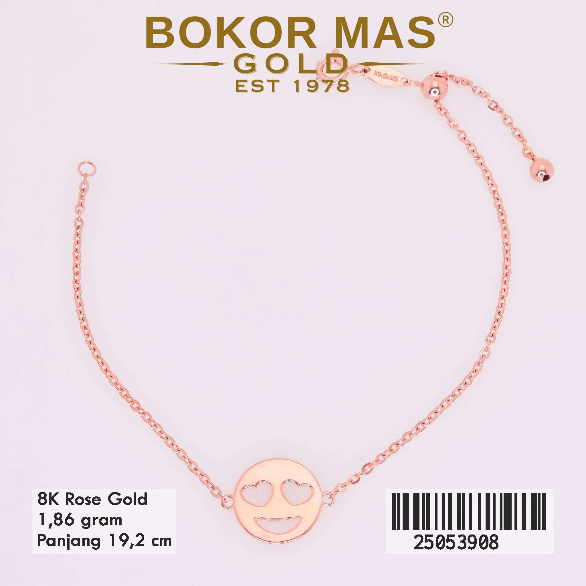 Gelang Emas Rantai Serut Variasi Smile - 25053908 - 8K