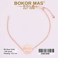 Gelang Emas Rantai Serut Variasi Smile - 25053908 - 8K