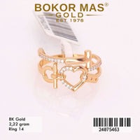 Cincin Emas Love Variasi Permata - 24075463 - 8K