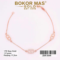 Gelang Emas  Rantai Variasi Permata - 25013644 - 17K