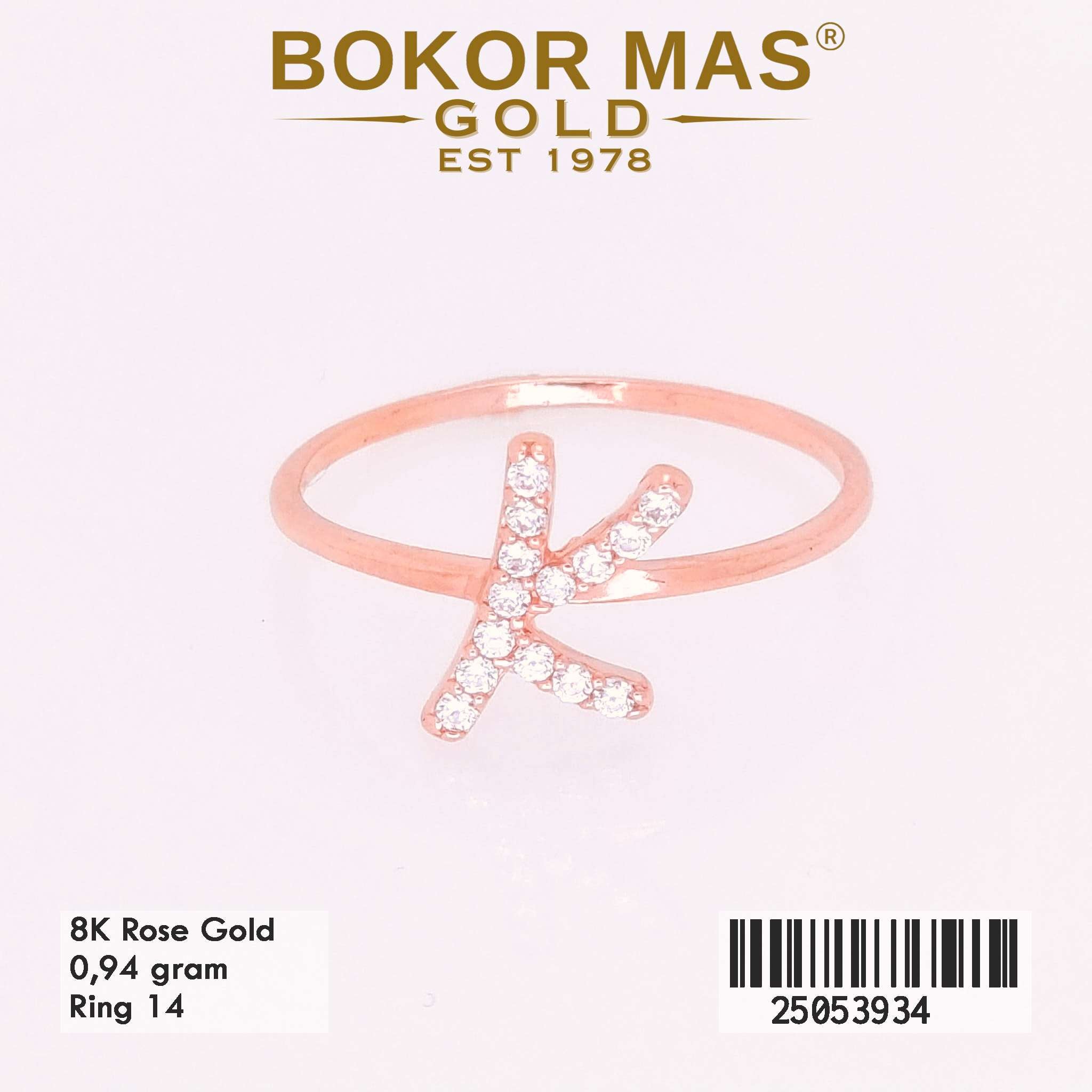 Cincin Emas Variasi Huruf K Permata - 25053934 - 8K