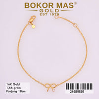 Gelang  Emas Rantai Siyem Variasi Pita - 24089807 - 16K