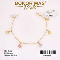 Gelang  Emas Rantai Clover Variasi Mainan  - 24063498 - 16K