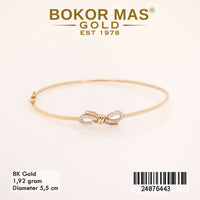 Gelang Emas  Bangkok Variasi Pita Permata - 24076443 - 8K