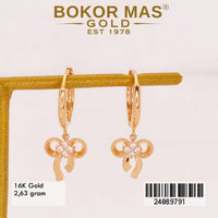 Anting  Emas Klip Variasi Pita - 24089791 - 16K