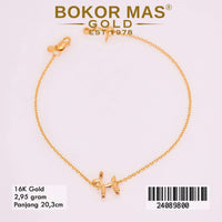 Gelang  Emas Serut rantai Siyem Variasi Tanpa Permata - 24089800 - 16K