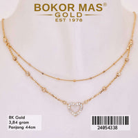 Kalung Emas  Layer Love Variasi Permata - 24054338 - 8K