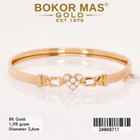 Gelang Emas Kaku Anak Love Variasi Permata - 24048711 - 8K