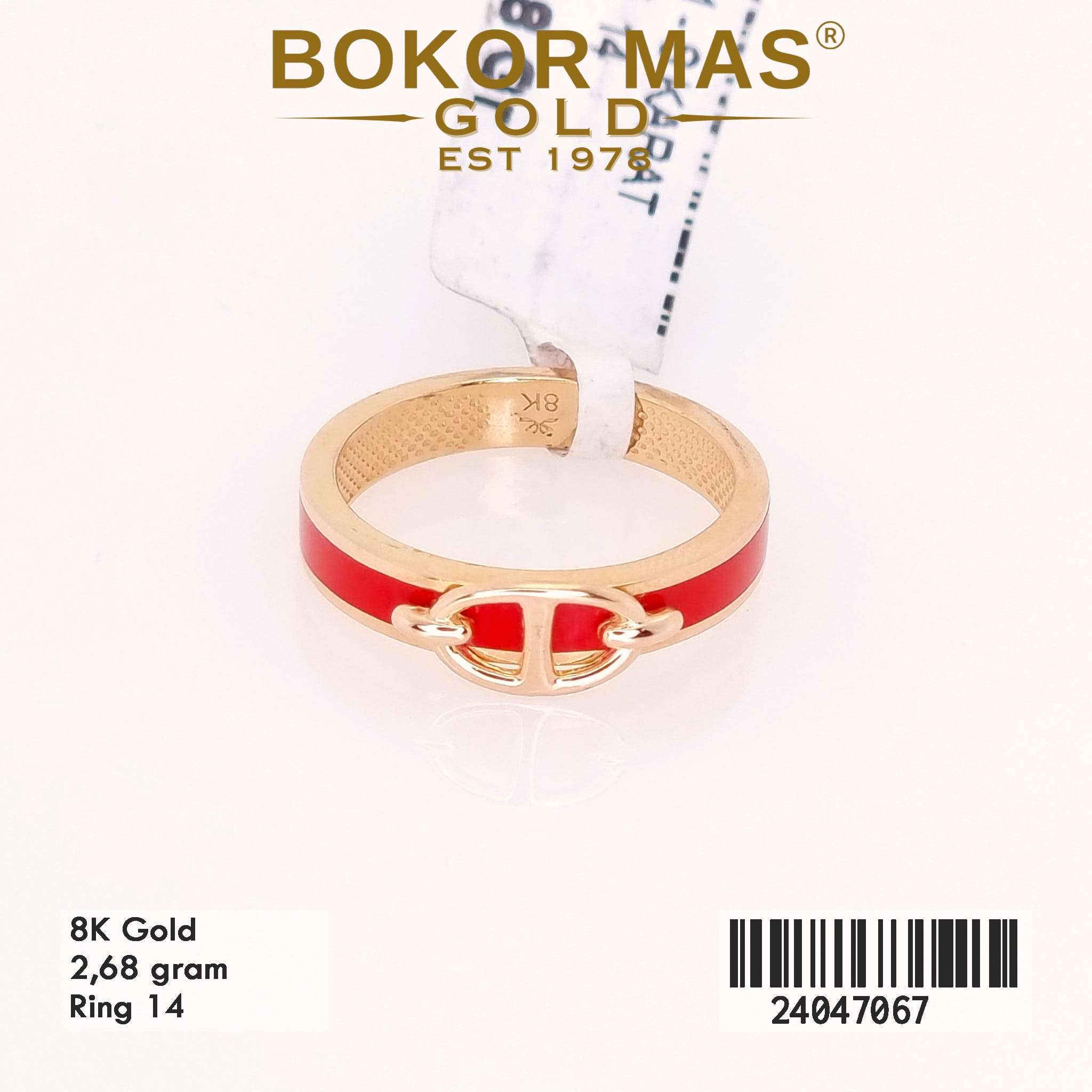 Cincin Variasi List Merah - 24047067 - 8K