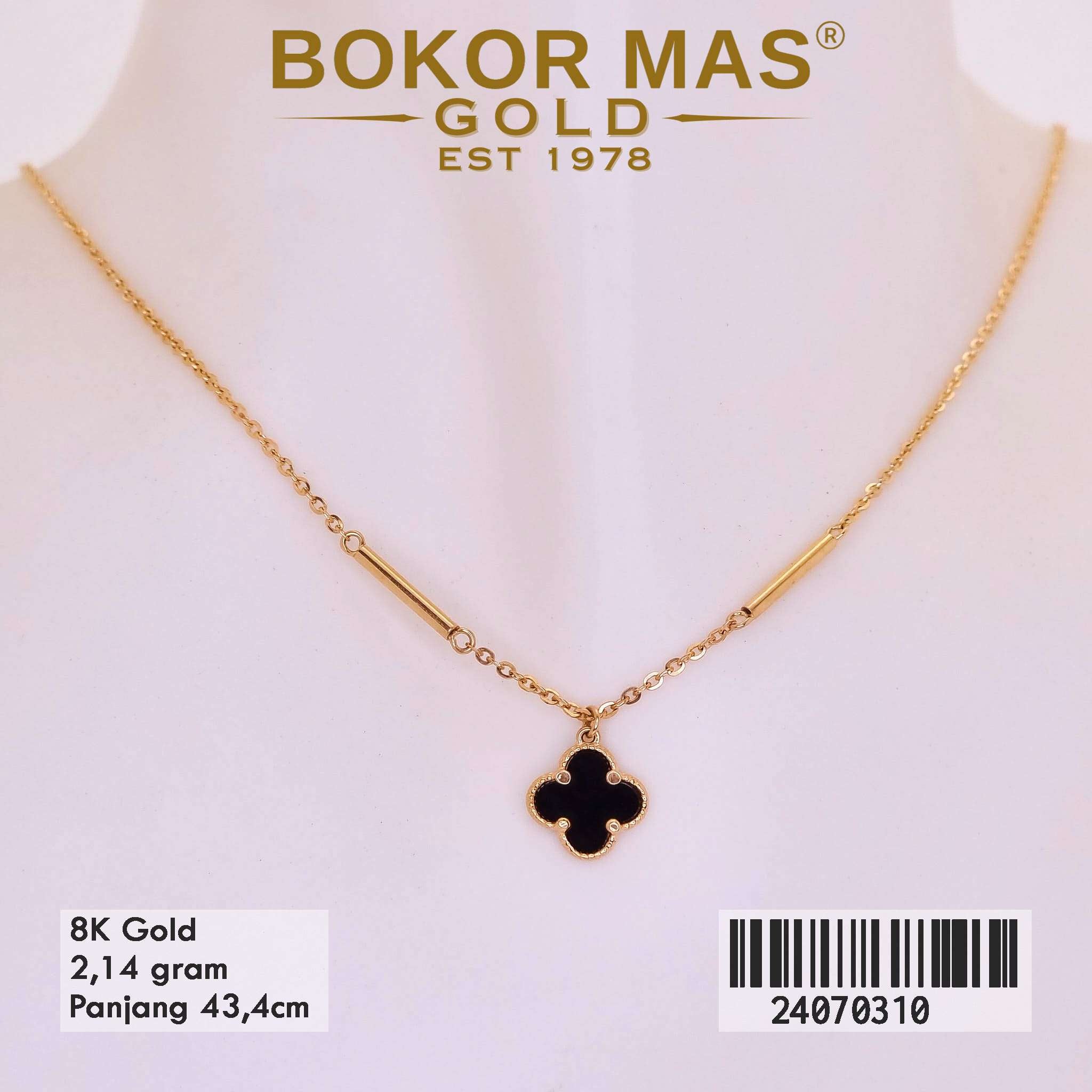 Kalung Variasi Clover Bunga Hitam - 24070310 - 8K