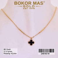 Kalung Emas  Variasi Clover Bunga Hitam - 24070310 - 8K