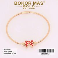 Gelang Emas Kaku Variasi Pita Merah - 25005552 - 8K