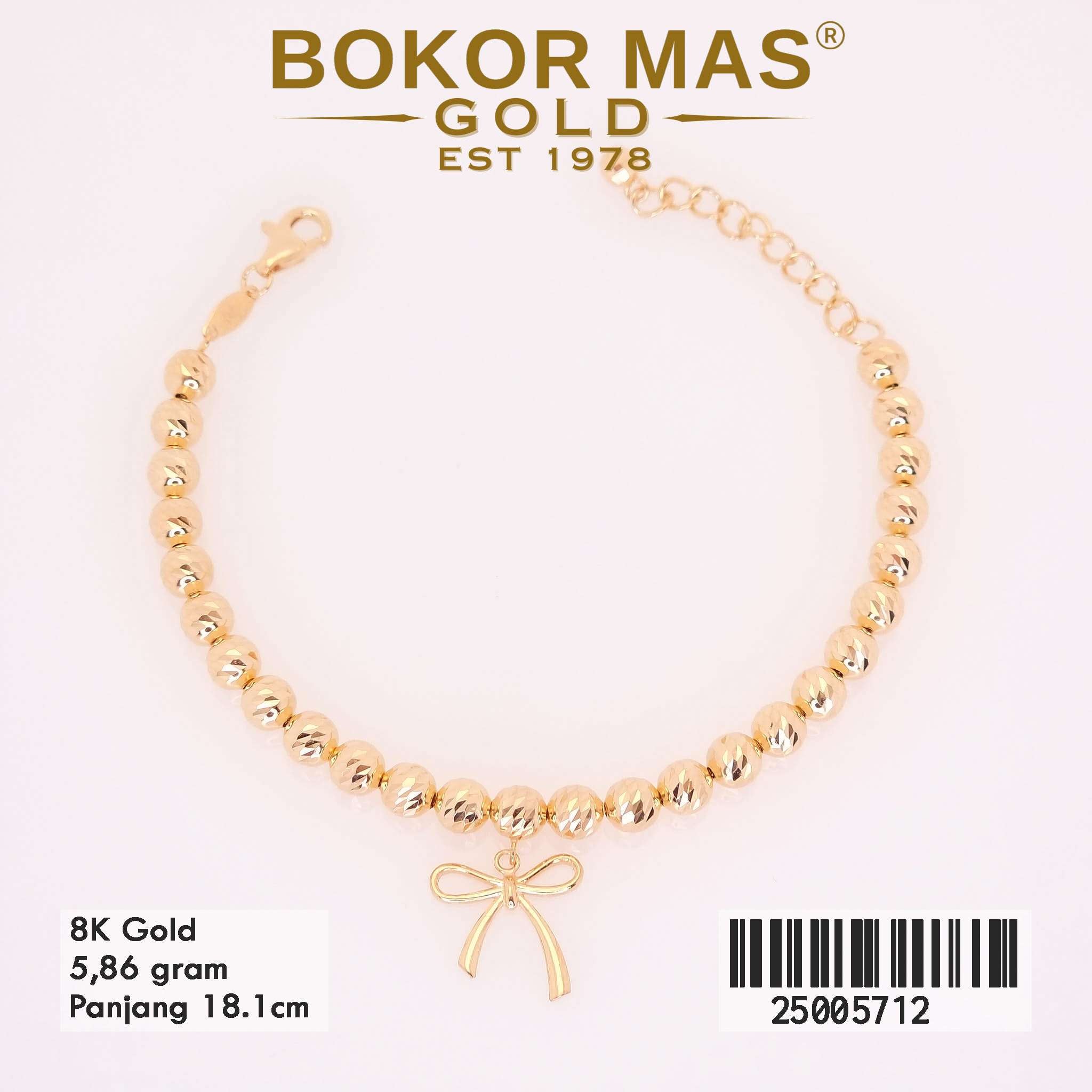 Gelang Rantai Variasi Boba Pita - 25005712 - 8K