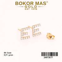 Giwang Emas Tusuk Variasi Huruf E - 24075677 - 8K