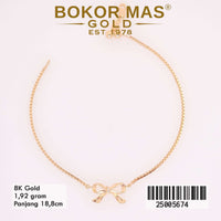 Gelang Emas Rantai Italy Variasi Pita - 25005674 - 8K