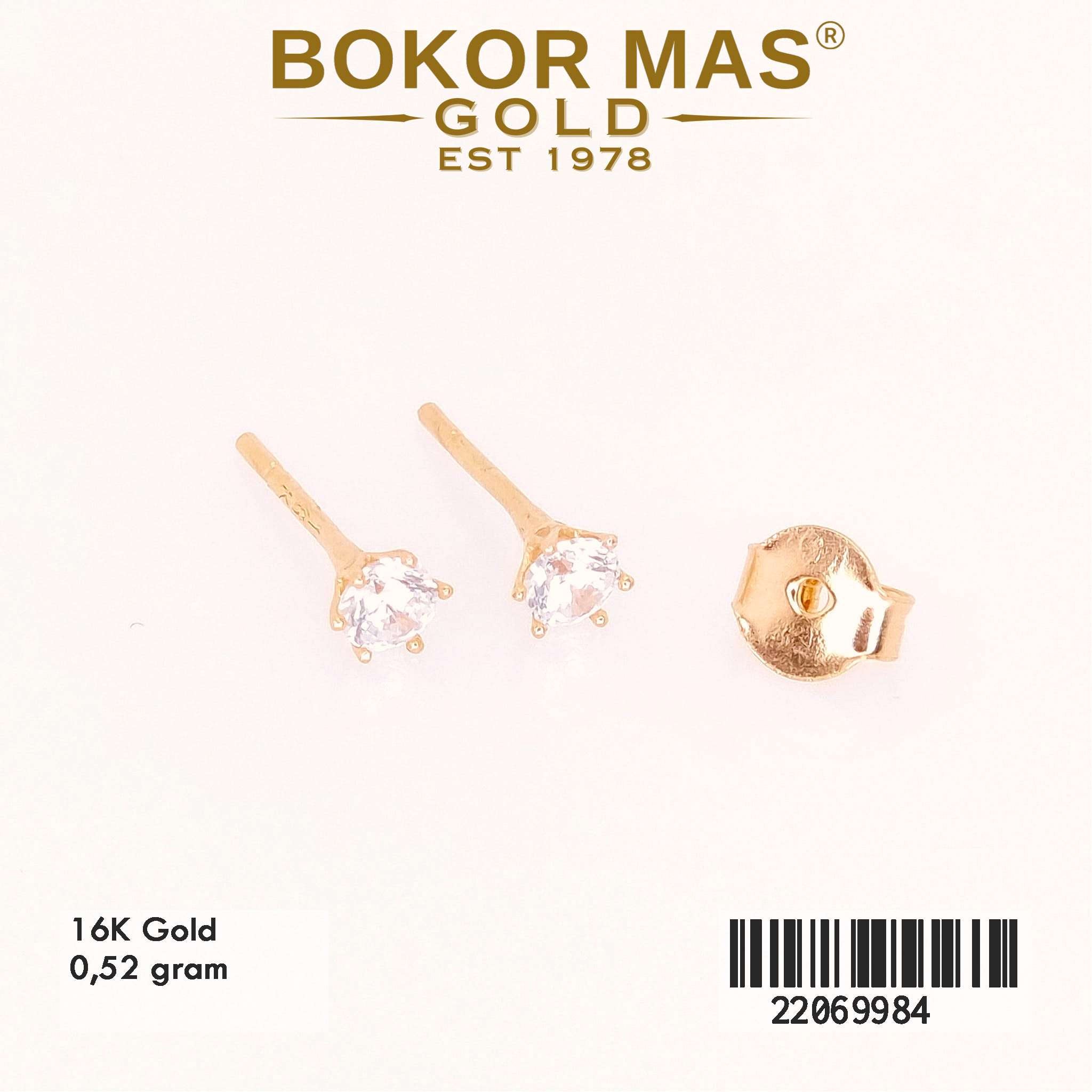 Giwang Tusuk Variasi Permata Soliter - 22069984 - 16K