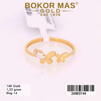 Cincin  Emas Variasi Dua Kupu - 24089744 - 16K